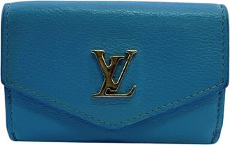 Louis Vuitton Blue Leather Wallet (Tri-Fold) (Pre-Owned)