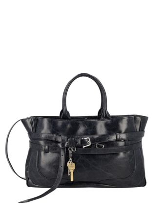 Osoi Smooth Leather Tote Bag with Wrap-Around Belt Detail