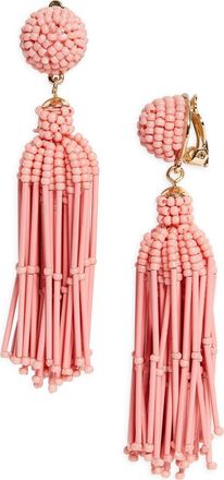 Carolina Herrera Beaded Tassel Drop Earrings in Sunset at Nordstrom