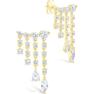 Sterling Forever Adrian Cubic Zirconia Drop Earrings in Gold at Nordstrom