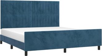 vidaXL Vidaxl - Estructura De Cama Sin Colch&oacute;n Terciopelo Azul Oscuro 160x200cm
