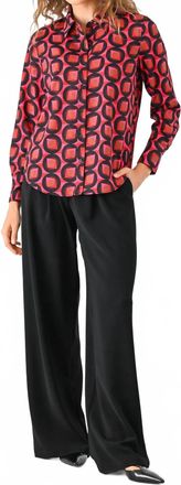Lavender Brown Alivia Top In Geometric