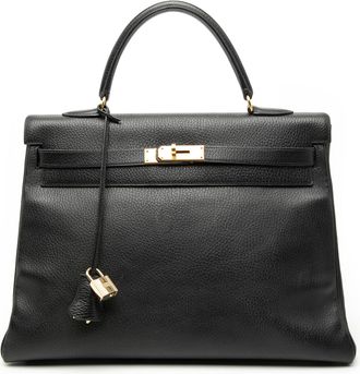 Herm&egrave;s Black Ardennes Kelly Retourne 35