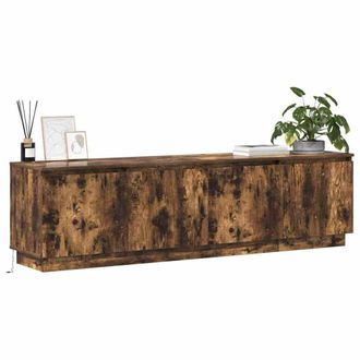 Berkfield Home TV Cabinet with LED Smoky Oak 180x38x49 cm Engineered Wood in Brown | Size: 180 x 38 x 49 cm