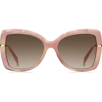 Marc Jacobs 56mm Gradient Butterfly Sunglasses in Havana Pink/Brown at Nordstrom
