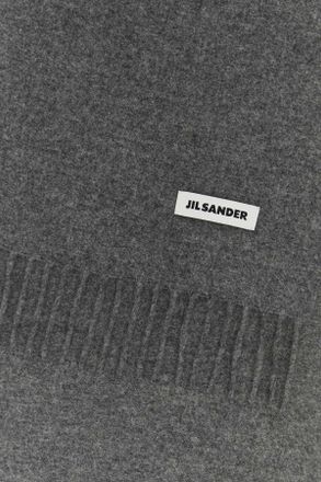 Jil Sander Mens Virgin Wool Scarf Gray
