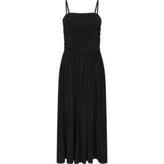 Max Mara Zwarte mouwloze midi-jurk met bandeau top - Dames - Casual kleedjes - Zwart - S - Kleedjes