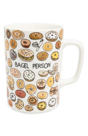 Fishs Eddy Ben Lenovitz Bagel Person Mug in White at Nordstrom