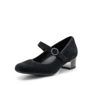 Ara Womens Rhinestone Buckle Mary Jane Pumps In Black Suede