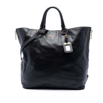 Prada Pre-owned Prada Soft Calf Side Zip Open Convertible Tote Ladies FQDA7PI1V5AKSXZ1
