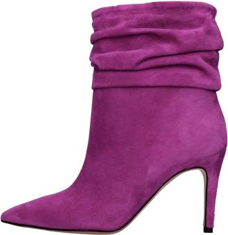 Bianca Di M1504C Enkellaarsjes - Dames - Laarzen met Hak - Roze - 36 EU - Leer - Schoenen