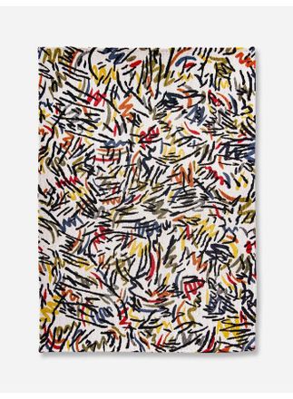 Louis De Poortere Graffito Design - Alfombra Abstracta Gallery Art - Hecha En B&eacute;lgica - Acabado A Mano - Natural Antideslizante - 100% Algod&oacute;n - Street Graph - 140 X 20
