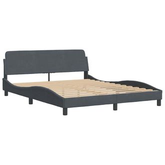 vidaXL Vidaxl - Estructura De Cama Sin Colch&oacute;n Terciopelo Gris Oscuro 160x200cm