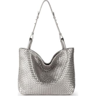 The Sak Los Feliz Medium Tote Woven Leather Bag in Pyrite Woven at Nordstrom