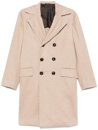 Kiton felted coat - men - Cashmere/Cupro - 52 - Brown