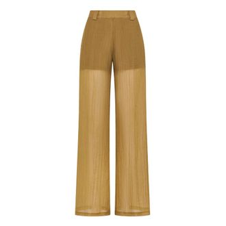 Seventy Wide Trousers, female, Brown, Size: XL Wide Trousers