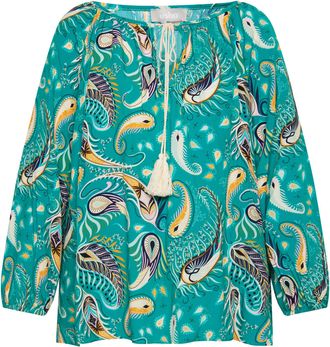 Usha Blouse shirt Dames Turkoois Veelkleurig