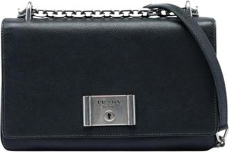 Prada Pre-owned Vintage Crossbody Bag - Dames - Vintage Schoudertas - Zwart - ONE Size - Leer - Vintage