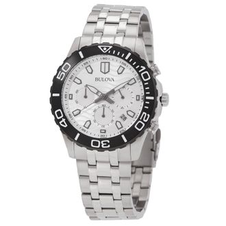 Bulova Chronograph White Dial Mens Watch 98B437