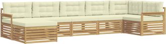 vidaXL Conjunto De Sof&aacute;s De Exterior 7 Uds. Blanco Y Crema Vidaxl