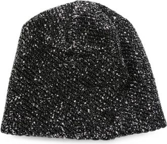 Maison Michel Sequin-embellished Logo-plaque Beanie Hat