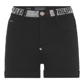 Philipp Plein Korte Broeken, Dames, Zwart, W25, Denim, Denim High Waist Hot Pants