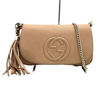 Gucci Pre-owned Cross Body Bags, female, Beige, Size: ONE SIZE Pre-owned Soho Shoulder Bag