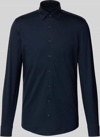 Olymp No. 6 Super Slim Business-Hemd mit Kentkragen in Marine, Größe 36