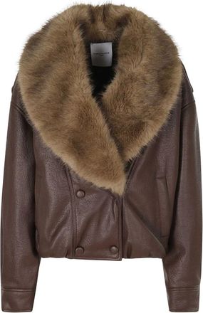 Isabelle Blanche Imitatieleren jas - Dames - Jassen - Bruin - Maat: S Leer
