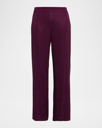 Emanuel Ungaro Wide-Leg Rhinestone Pants
