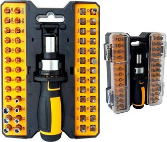Trade Shop Trade Shop - Set Cacciavite Con Cricchetto 53 Pezzi Inserti Ph Torx Taglio Croce