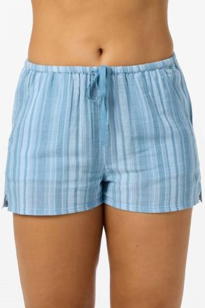 O'Neill Brenda Waves Stripe Beach Short In Chambray Blue