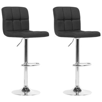 Beliani Beliani - Conjunto De 2 Taburetes De Bar Negros Para Cocina Giratorios Altura Ajustable Marion