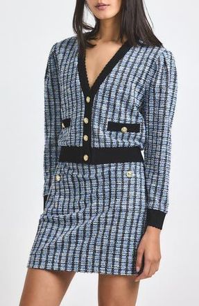 Derek Lam Metallic Tweed Knit Cardigan in Blue Multi at Nordstrom Rack, Size Medium