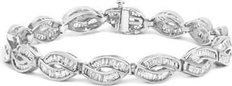 House of Brilliance 14K White Gold 2.00 Cttw Channel Set Baguette Diamond Vintage Style Link Bracelet at Nordstrom