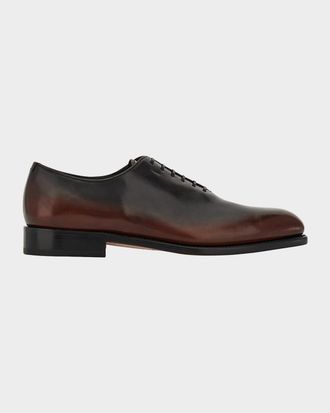 Ferragamo Men & apos;s Angiolo Tramezza Degrade Leather Oxfords