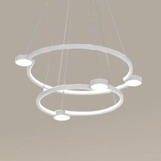 Trade Shop Trade Shop Traesio - Trade Shop - Led 60w 2 Cerchi Con Telecomando Design Modern Bianco 71101