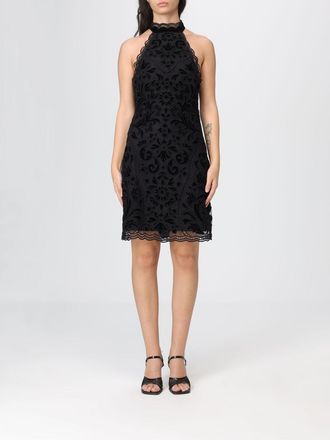 Twinset Abito mini Twinset in tulle floccato con ricami in velluto