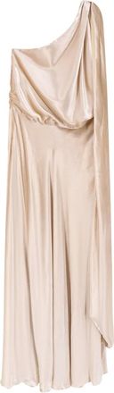 Alberta Ferretti draped one-shoulder dress - Neutrals