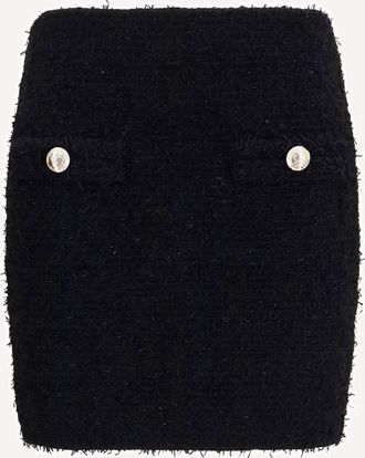 Balmain Tweed Mini Skirt with logo buttons Female 38