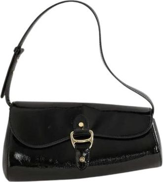Ralph Lauren Pre-owned Leren Schoudertas - Dames - Vintage Schoudertas - Zwart - ONE Size - Leer - Vintage