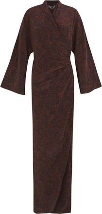 Cortana Karlie- zijden jurk hoop print- - Dames - Wikkelkleedje - Rood - S - Kleedjes