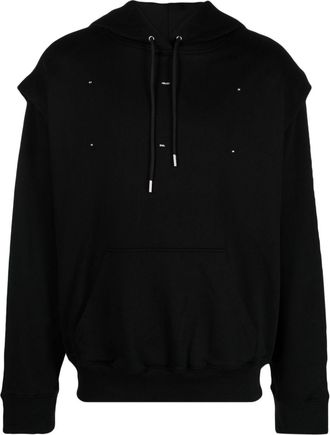 Heliot Emil Outline Logo Cotton Hoodie - Mens - Cotton