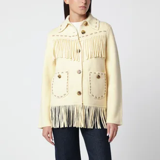 Guest In Residence Butter-colored Western Fringe jacket