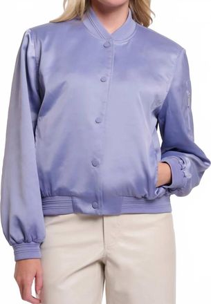 Rino&Pelle Banner Bomber Jacket In Brushed Blue