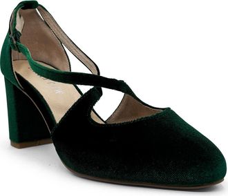 Chelsea Crew Oren Crossover Pump in Green Velvet at Nordstrom Rack, Size 10