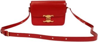 Celine Pre-owned Classique Triomphe Cross Body Bag - Dames - Vintage Schoudertas - Rood - ONE Size - Leer - Vintage