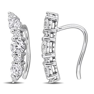 Mimi & Max Created Forever 1 - 1 1/3ct TW Lab-Grown Diamond Climber Earrings Sterling Silver