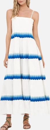 Oliphant Smocked Back Maxi Dress In Pacifica Blue