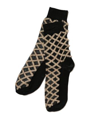 Stems Stems Fringe Diamond Crew Socks